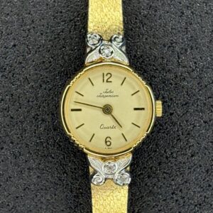 Jules Jurgensen Gold-Plated Quartz Watch with Decorative Accents