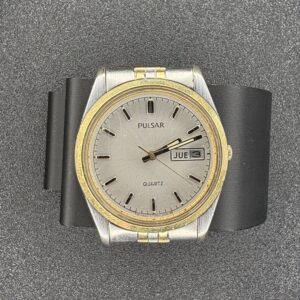 Pulsar Quartz Two-Tone Day-Date Watch with Stainless Steel Bracelet V971896