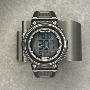 Armitron 45/7068 Digital Sport Watch, 330FT Water Resistance, Black Resin Strap