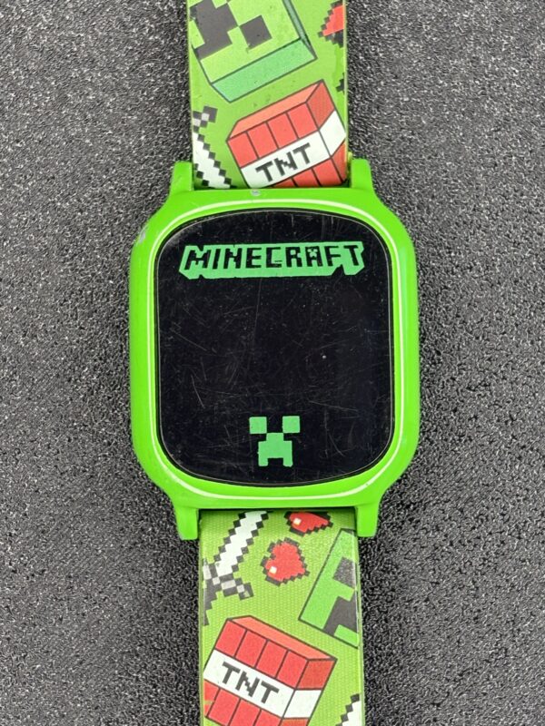 Minecraft Creeper Digital Watch with Green Strap and TNT Design - Model MIN4047WMM