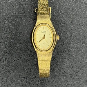 Citizen Women’s Quartz Watch Gold Tone Textured Band Case Number 7920