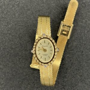 Armitron Deauville Women’s Quartz Watch Gold Tone Mesh Band Rope Bezel