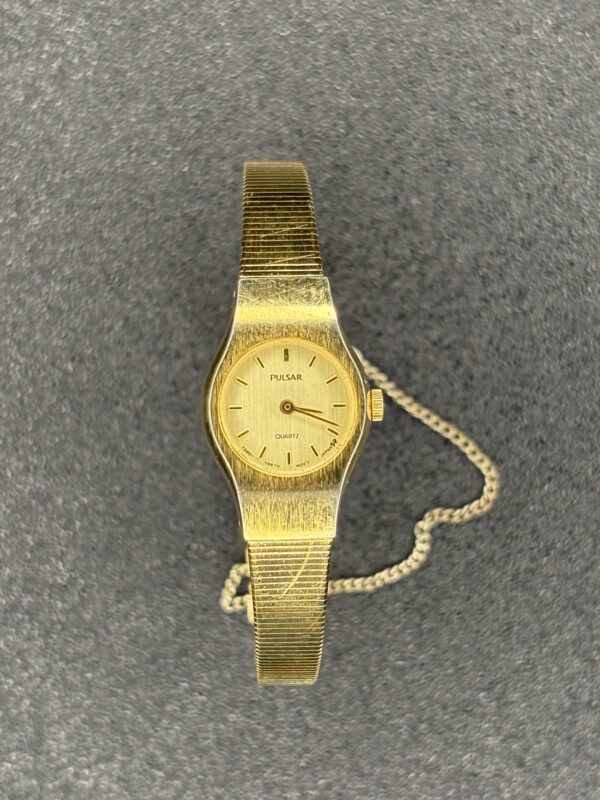 Pulsar Women’s Quartz Watch Gold Tone Brushed Finish Model V581601609