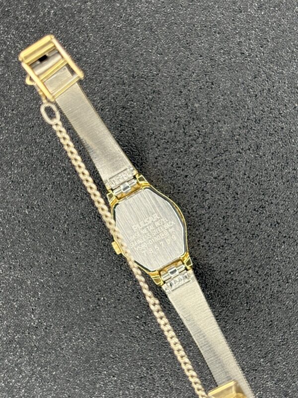 Pulsar Women’s Quartz Watch Gold Tone Brushed Finish Model V581601609 - Image 2