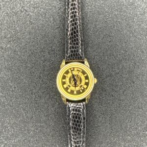 Alabama AM University Gold-Tone Quartz Watch with Leather Strap