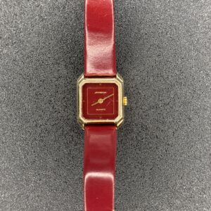 Armitron Women's Two-Tone Red Dial Quartz Watch with Leather Strap