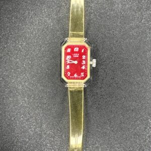 Leda Lucia Swiss Women’s Watch Clear Band Red Face