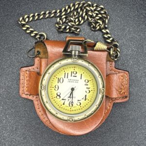 Arizona Jean Quarts Pocket Watch Leather Case & Chain Included
