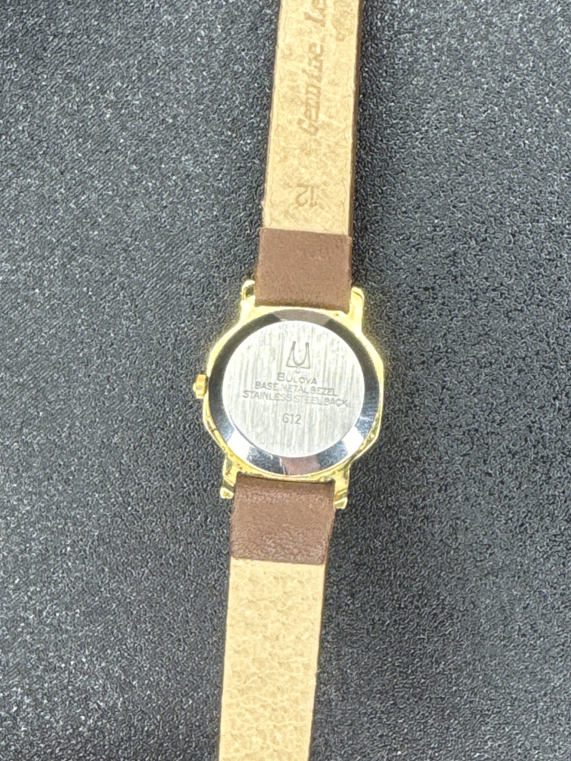 Bulova Quarts Women’s Watch Leather Band G12 - Image 2