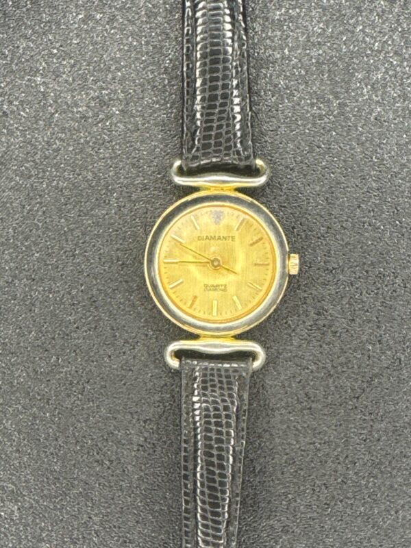 Diamante Quarts Diamond Women’s Watch Black Band V377