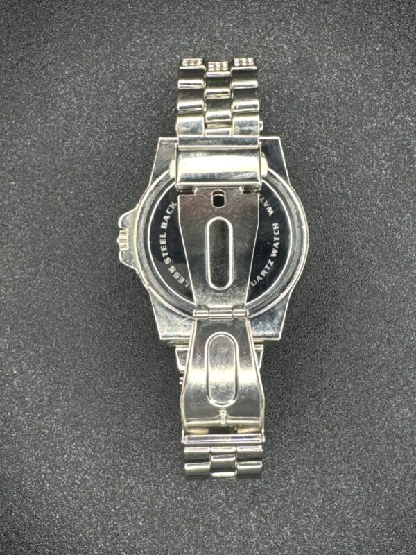 Men Fully Iced Silver Watch Bling Rapper Simulate Diamond Metal Band Luxury Blue - Image 2